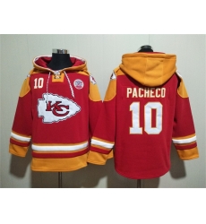 Men Kansas City Chiefs 10 Isiah Pacheco Red Ageless Must Have Lace Up Pullover Hoodie