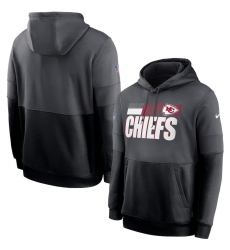 Men Kansas City Chiefs Nike Sideline Impact Lockup Performance Pullover Hoodie Charcoal Black