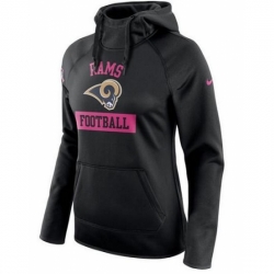 NFL Los Angeles Rams Nike Womens Breast Cancer Awareness Circuit Performance Pullover Hoodie Black