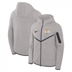 Men Los Angeles Rams Gray Tech Fleece Full Zip Windrunner Hoodie