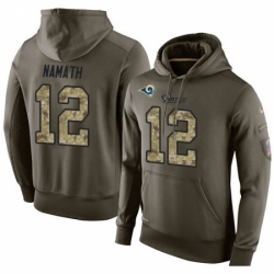 NFL Nike Los Angeles Rams 12 Joe Namath Green Salute To Service Mens Pullover Hoodie