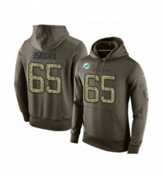 Football Miami Dolphins 65 Danny Isidora Green Salute To Service Mens Pullover Hoodie