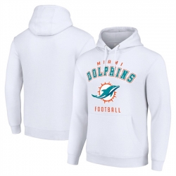 Men Miami Dolphins White Pullover Hoodie