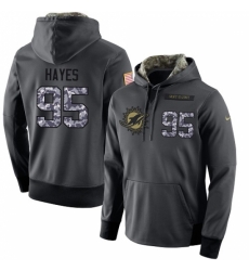 NFL Mens Nike Miami Dolphins 95 William Hayes Stitched Black Anthracite Salute to Service Player Performance Hoodie