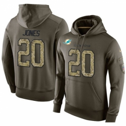 NFL Nike Miami Dolphins 20 Reshad Jones Green Salute To Service Mens Pullover Hoodie