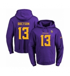 Football Mens Minnesota Vikings 13 Josh Doctson PurpleGold No Name Number Pullover Hoodie