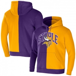 Men Minnesota Vikings Purple Gold Split Logo Pullover Hoodie