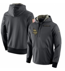 NFL Mens Minnesota Vikings Nike Anthracite Salute to Service Player Performance Hoodie