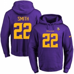 NFL Mens Nike Minnesota Vikings 22 Harrison Smith PurpleGold No Name Number Pullover Hoodie