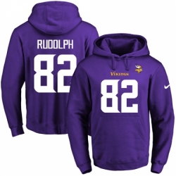 NFL Mens Nike Minnesota Vikings 82 Kyle Rudolph Purple Name Number Pullover Hoodie