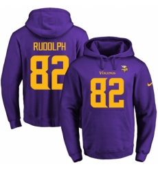 NFL Mens Nike Minnesota Vikings 82 Kyle Rudolph PurpleGold No Name Number Pullover Hoodie