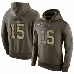 NFL Nike New England Patriots 15 Chris Hogan Green Salute To Service Mens Pullover Hoodie