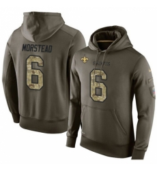 NFL Nike New Orleans Saints 6 Thomas Morstead Green Salute To Service Mens Pullover Hoodie