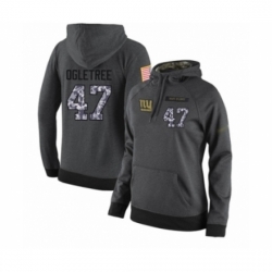 Football Womens New York Giants 47 Alec Ogletree Stitched Black Anthracite Salute to Service Player Performance Hoodie