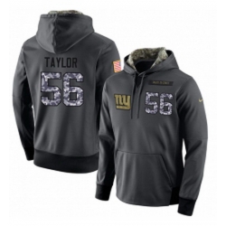NFL Mens Nike New York Giants 56 Lawrence Taylor Stitched Black Anthracite Salute to Service Player Performance Hoodie