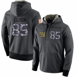 NFL Mens Nike New York Giants 85 Rhett Ellison Stitched Black Anthracite Salute to Service Player Performance Hoodie