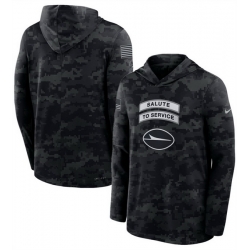Men New York Jets Black 2026 Salute to Service Sideline Lightweight Hoodie Dri FIT Long Sleeve Top