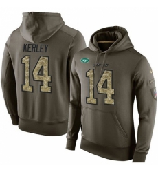 NFL Nike New York Jets 14 Jeremy Kerley Green Salute To Service Mens Pullover Hoodie