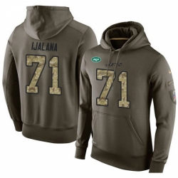 NFL Nike New York Jets 71 Ben Ijalana Green Salute To Service Mens Pullover Hoodie