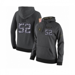 Football Womens Oakland Raiders 52 Marquel Lee Stitched Black Anthracite Salute to Service Player Performance Hoodie