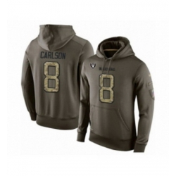 Football Mens Oakland Raiders 8 Daniel Carlson Green Salute To Service Pullover Hoodie