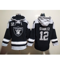 Los Angeles Raiders Sitched Pullover Hoodie #12 Ken Stabler