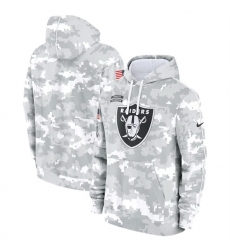 Men Las Vegas Raiders 2024 Arctic Camo Salute To Service Club Fleece Pullover Stitched Hoodie