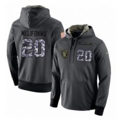 NFL Nike Oakland Raiders 20 Obi Melifonwu Stitched Black Anthracite Salute to Service Player Performance Hoodie