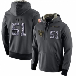 NFL Nike Oakland Raiders 51 Bruce Irvin Stitched Black Anthracite Salute to Service Player Performance Hoodie