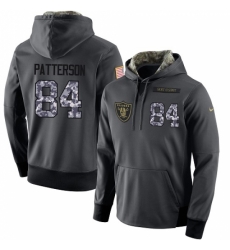 NFL Nike Oakland Raiders 84 Cordarrelle Patterson Stitched Black Anthracite Salute to Service Player Performance Hoodie