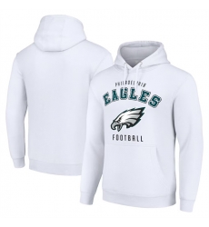 Men Philadelphia Eagles White Pullover Hoodie