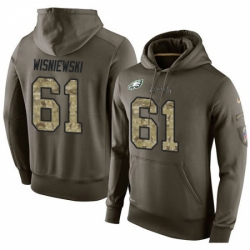 NFL Nike Philadelphia Eagles 61 Stefen Wisniewski Green Salute To Service Mens Pullover Hoodie