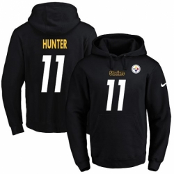 NFL Mens Nike Pittsburgh Steelers 11 Justin Hunter Black Name Number Pullover Hoodie