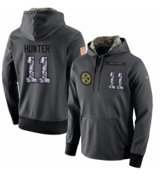 NFL Mens Nike Pittsburgh Steelers 11 Justin Hunter Stitched Black Anthracite Salute to Service Player Performance Hoodie