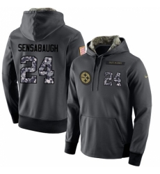 NFL Mens Nike Pittsburgh Steelers 24 Coty Sensabaugh Stitched Black Anthracite Salute to Service Player Performance Hoodie