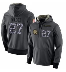 NFL Mens Nike Pittsburgh Steelers 27 JJ Wilcox Stitched Black Anthracite Salute to Service Player Performance Hoodie