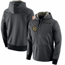NFL Mens Pittsburgh Steelers Nike Anthracite Salute to Service Player Performance Hoodie