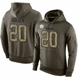 NFL Nike Pittsburgh Steelers 20 Robert Golden Green Salute To Service Mens Pullover Hoodie