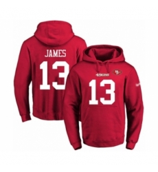 Football Mens San Francisco 49ers 13 Richie James Red Name Number Pullover Hoodie