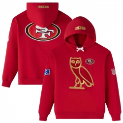 Men San Francisco 49ers OVO Scarlet Icon Team Pullover Hoodie
