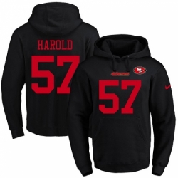 NFL Mens Nike San Francisco 49ers 57 Eli Harold Black Name Number Pullover Hoodie