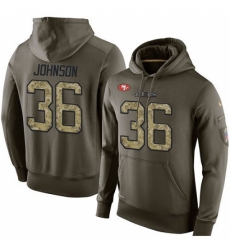 NFL Nike San Francisco 49ers 36 Dontae Johnson Green Salute To Service Mens Pullover Hoodie