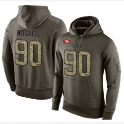 NFL Nike San Francisco 49ers 90 Earl Mitchell Green Salute To Service Mens Pullover Hoodie