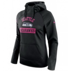 NFL Seattle Seahawks Nike Womens Breast Cancer Awareness Circuit Performance Pullover Hoodie Black