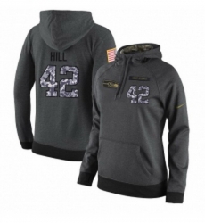 NFL Womens Nike Seattle Seahawks 42 Delano Hill Stitched Black Anthracite Salute to Service Player Performance Hoodie