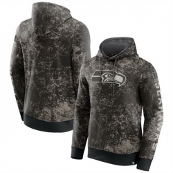 Men Seattle Seahawks Black Gray Blackout Tonal Pullover Hoodie