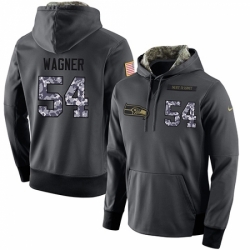 NFL Mens Nike Seattle Seahawks 54 Bobby Wagner Stitched Black Anthracite Salute to Service Player Performance Hoodie