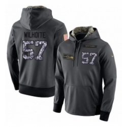 NFL Mens Nike Seattle Seahawks 57 Michael Wilhoite Stitched Black Anthracite Salute to Service Player Performance Hoodie