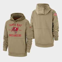 Mens Tampa Bay Buccaneers Tan 2019 Salute to Service Sideline Therma Pullover Hoodie