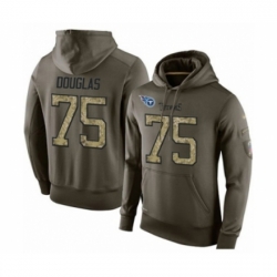 Football Mens Tennessee Titans 75 Jamil Douglas Green Salute To Service Pullover Hoodie